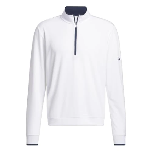 Limited-time offer: adidas Men's Lightweight Half-Zip Top, white, S from 45.00 GBP to 36.99 GBP (save 18%)