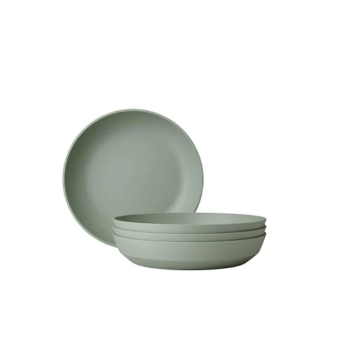Limited offer: Mepal - Deep plate 4 pieces Silueta - Dishwasher & microwave resistant - Plastic plates - Dinner plates - Tableware - 21 cm - Nordic sage from 28.13 EUR to 28.13 EUR (save 0%)