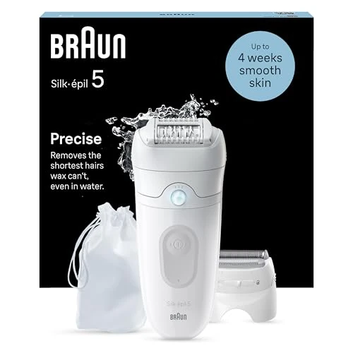 Tijdelijke aanbieding: Braun Silk-épil 5 Epilator voor eenvoudige ontharing, zijdezachte huid, 5-041, wit/grijs van 70.76 € naar 70.76 € (0.00% korting)