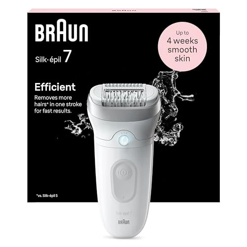 Braun Silk-épil 7 depilator damski/depilator do długotrwałego usuwania włosów, 7-011, biały/srebrny