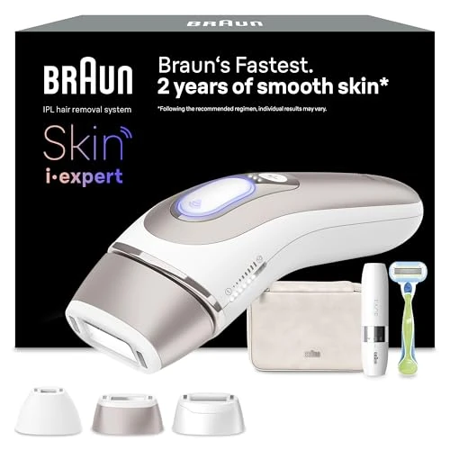 Braun Smart IPL 7 Skin i·expert, gratis app, ontharingsapparaat voor dames, 3 opzetstukken, zichtbare ontharing, ontworpen in Duitsland, alternatief voor laser ontharing, PL7249