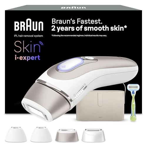 Tijdelijke aanbieding: Braun Skin I·Expert PL7387 Epilator met lichtpuls, voor dames, alternatief voor laserhaar, gratis app, inclusief tas, Venus scheerapparaat, lichtpuls bruin, 4 opzetstukken voor gezicht en lichaam van 550.00 € naar 550.00 € (0.00% ko