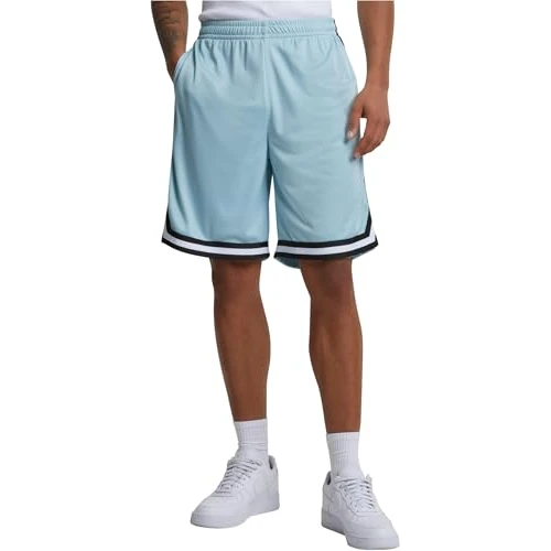 Urban Classics Stripes Mesh Shorts Pantaloncini, Oceanblue/Black/White, M Uomo
