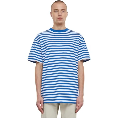Offerta a tempo: Urban Classics tè da Uomo a Righe Regolari, Bianco/Royal, 3XL - 48% da 22.90 € a 11.99 €