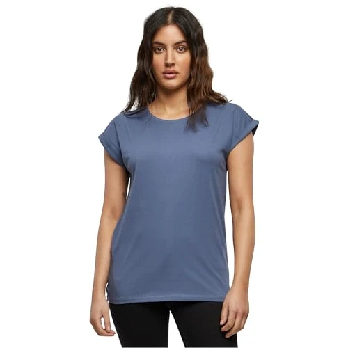 Build Your Brand BY021-Ladies Extended Shoulder tee Camiseta Mujer, vintageblue, XS