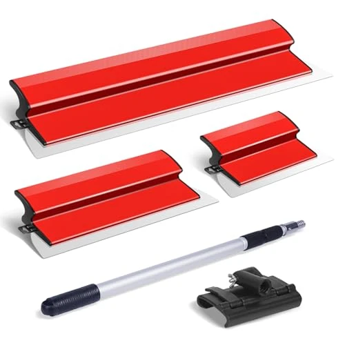 Offerta a tempo: DEKEones Spatola per Stucco Kit, Spatola per Stucco 25cm, 40cm e 60cm con asta di estensione da 70 a 158 cm, Raschietto Professionale per Cartongesso - 15% da 89.99 € a 76.28 €