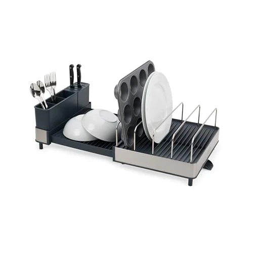 Limited-time offer: Joseph Joseph Extend Max Steel Expanding Dish Drainer Rack, With High Capacity Large For Items, Cutlery And Knife Holder, Swivel Draining Spout, Stainless Steel from 93.67 GBP to 93.67 GBP (save 0%)