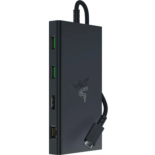Offerta a tempo: Razer USB-C Dock - 11 porte con HDMI, Gigabit Ethernet, porta audio da 3,5 mm, USB-A e -C, compatibile con Windows e Mac (uscita schermo con 4K, suono surround 7.1) Nero - 0.00% da 139.99 € a 139.99 €