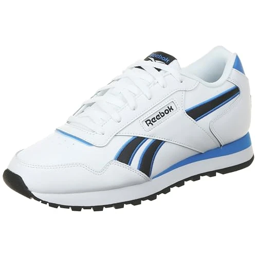 Reebok Unisex Glide Sneaker,White Black Kinetic Blue,44.5 EU