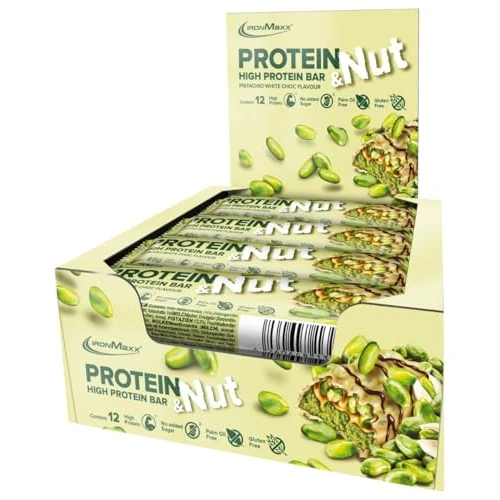 Oferta limitada: IronMaxx Protein & Nut Protein Bar - Pistachio White Choc 12 x 45g | Barrita rica en proteínas con pistachos auténticos | Barrita proteica sin gluten, sin azúcares añadidos y sin aceite de palma de 27.48 € a 27.48 € (ahorro 0.00%)