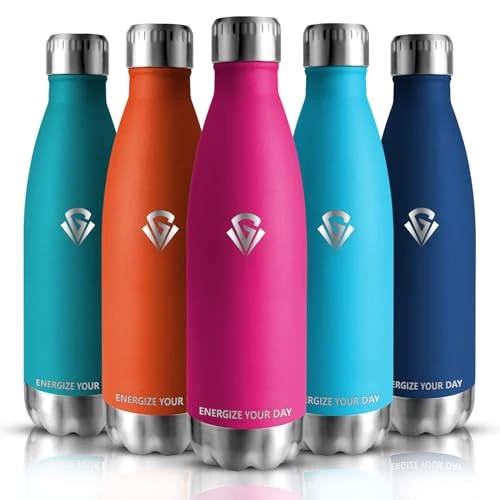 Tijdelijke aanbieding: Grsta Drinkfles van roestvrij staal, 500 ml, drinkfles voor kinderen, dubbelwandige vacuüm-geïsoleerd, sportfles, BPA-vrij, thermosfles, duurzaam en krasbestendig, waterfles voor school, gym van 11.84 EUR naar 11.84 EUR (korting 0%)