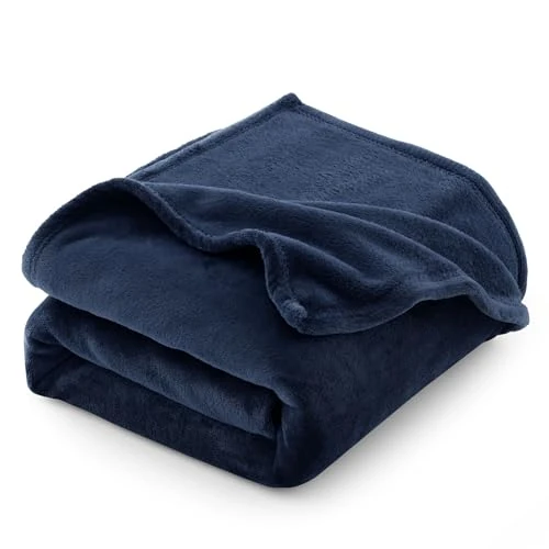 Offerta a tempo: CozyLux Coperta Plaid Pile di Flanella 260gsm, Divano/Letto Singolo/Matrimoniale 150 x 200 cm, Copridivano di Microfibra Calda e Morbida - Blu Marino - 21% da 23.99 € a 18.94 €