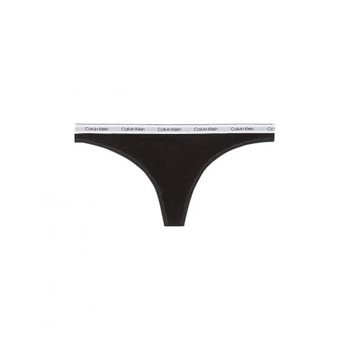 Calvin Klein Damen String mit Logobund, Schwarz (Black), L