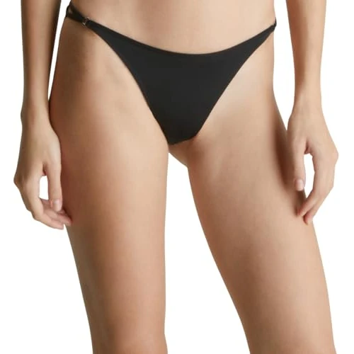 Offerta a tempo: Calvin Klein Donna Slip Taglio Bikini con Dettaglio ad Anello, Nero (Black), XS - 49% da 27.90 € a 14.18 €