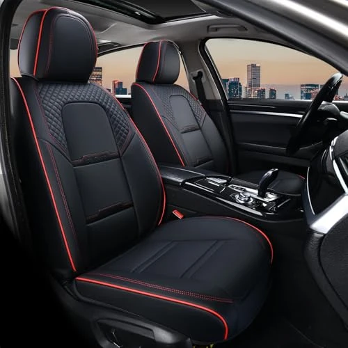 Oferta limitada: Coverado Juego de 2 Fundas para Asientos Delanteros de Coche con reposacabezas Desmontable, Piel de napa Transpirable, Ajuste Universal, para camión, automóvil, la mayoría de Coches, Color Negro y de 174.44 € a 174.44 € (ahorro 0.00%)