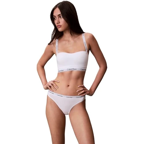Calvin Klein Damen Slip Bikini Form mit Logobund, Weiß (White), XXL