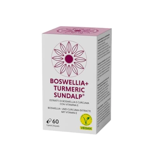 Offerta a tempo: SUNDALP Boswellia + Turmeric | Integratore per Articolazioni e Dolori Muscolari Cronici | Integratore Alimentare con Estratti di Boswellia Serrata, Curcuma Longa e Vitamina E - 60 Capsule - 0.00% da 45.00 € a 45.00 €