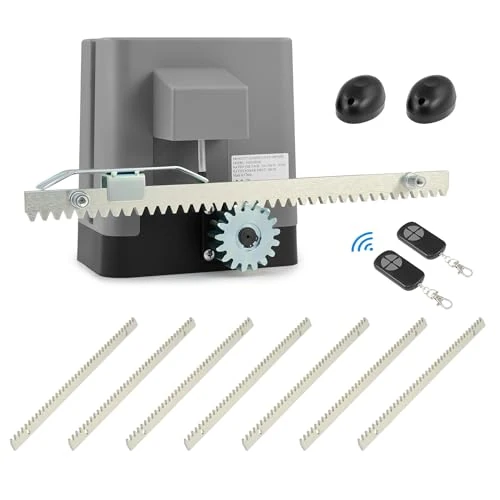 Offerta a tempo: CO-Z 280W Kit Automazione Cancello Scorrevole, Motore Cancello Scorrevole per Porte Fino a 600kg 12m con 2 Telecomandi, Cremagliera 8x0.5M e Sensori a Infrarossi per Casa Giardino Garage - 5% da 184.99 € a 175.74 €