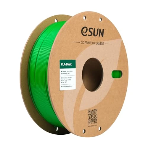 Offerta a tempo: eSUN Filamento PLA 1,75 mm, filamento di Basic PLA per stampanti 3D Precisione dimensionale +/- 0,05 mm, bobina da 1 kg (2,2 libbre) Filamento PLA veloce per stampanti 3D, Verde - 24% da 19.99 € a 15.19 €
