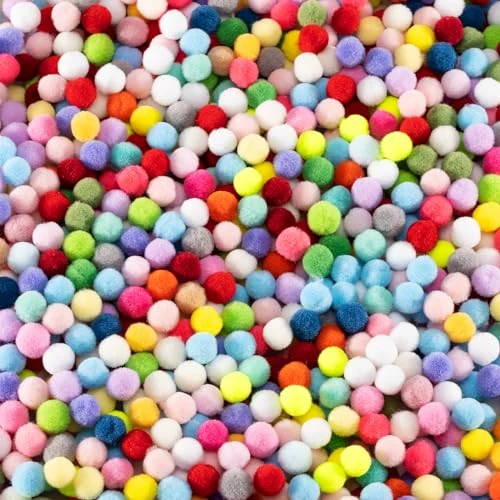 Tijdelijke aanbieding: 1100 stuks kleurrijk mini-pompons en vilten ballen knutsel voor kinderen pompon van 7.59 € naar 7.59 € (0.00% korting)