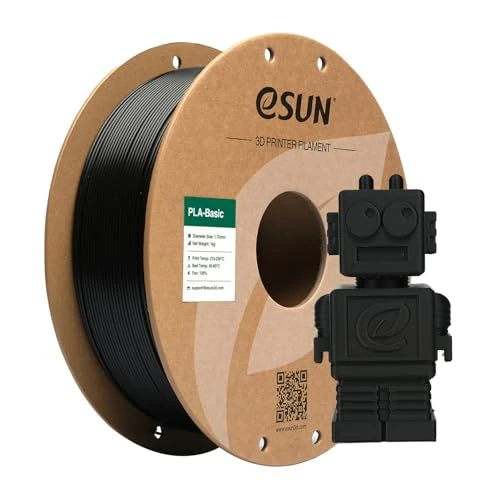 Oferta ograniczona: eSUN PLA Filament 1,75 mm, PLA Basic Filament do szybkich drukarek 3D Dokładność wymiarowa +/- 0,03 mm, szpula 1 kg (2,2 LBS) Super szybki filament PLA do szybkich drukarek (Czarny, 1KG) z 40.02 PLN na 40.02 PLN (zniżka 0%)