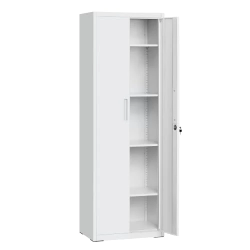Offerta a tempo: SONGMICS Armadio in Metallo, con 5 Ripiani, Anta Doppia e Chiusura - 10.53% da 189.99 € a 169.99 €