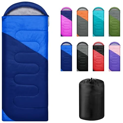Offerta a tempo: Yarmiene Sacco a Pelo-Sacco a Pelo 4 Stagioni-Adulti e Bambini, Sacci a pelo Compatto Ultraleggero per Campeggio e Escursionismo, Sacci a Pelo da Campeggio Rettangolare Portatile, Verde+Blu - 5% da 27.99 € a 26.59 €