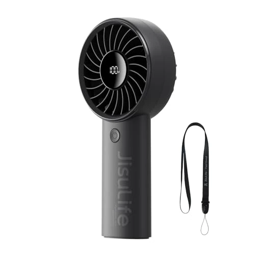 JISULIFE Ventilador de Cuello Portátil, 4000 mAh USB Recargable, Ventilador de Cuello Colgante Sin Hojas - Rosa