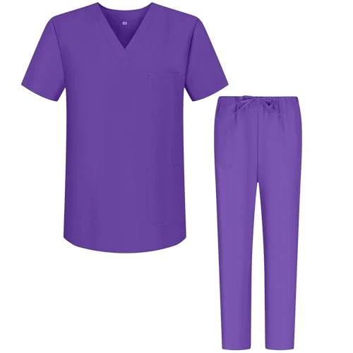 MISEMIYA - Pijama Sanitario Conjuntos Uniformes Sanitarios Unisex - Uniformes Medicos 6801-6802 - XS, Lila