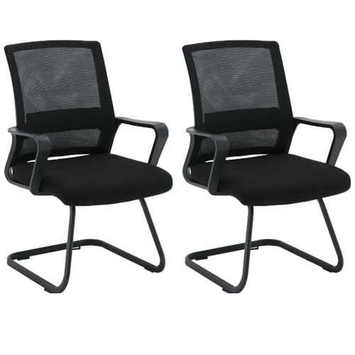 Oferta limitada: ZIK - Par de sillas para sala de espera, sillas con reposabrazos, cómodas y transpirables para acoger invitados y clientes, para salas de reuniones, sillas acolchadas sin ruedas, sillones para sala de de 159.00 EUR a 159.00 EUR (ahorro 0%)