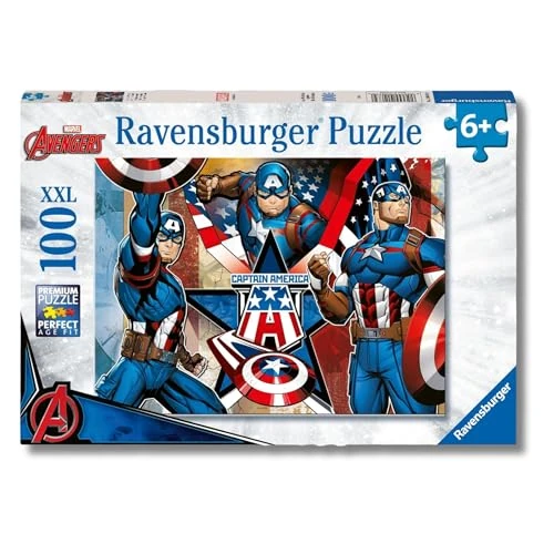 Oferta limitada: Ravensburger - Puzzles XXL Marvel: Captain America | Puzzle 6 Años O Más | Regalo Niño 6 Años O Más De 100 Piezas | Rompecabezas Niños De 36 X 49 Cm Puzzle de 11.99 € a 11.99 € (ahorro 0.00%)