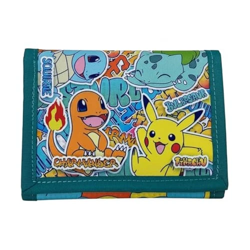 Offerta a tempo: CyP Brands-Pokémon- Portafoglio, portamonete, portafoglio, Colori urbani, Multicolor, Pikachu, Squirtle, Charmander, Bulbasaur, Prodotto ufficiale - 41% da 16.95 € a 9.99 €