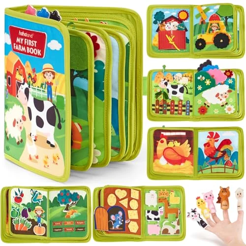 Tijdelijke aanbieding: Hahaland Montessori Speelgoed vanaf 1 jaar, Quiet Book met boerderijthema, 20-in-1 Busy Board zacht vilt voor vroege opleiding, Busy Book voor autoritten, cadeau speelgoed vanaf 1, 2, 3, 4 jaar van 32.99 EUR naar 32.99 EUR (korting 0%)