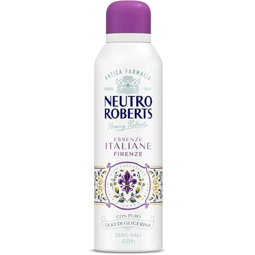 Limitiertes Angebot: Neutro Roberts, Firenze Deodorant Spray ohne Aluminiumsalze, keine Flecken, mit ätherischem Öl aus Iris und grauem Bernstein, mit reinem Glycerinöl, Deodorant für Damen und Herren, 200 ml, 48 h von 5.00 EUR auf 5.00 EUR (Spare 0%)