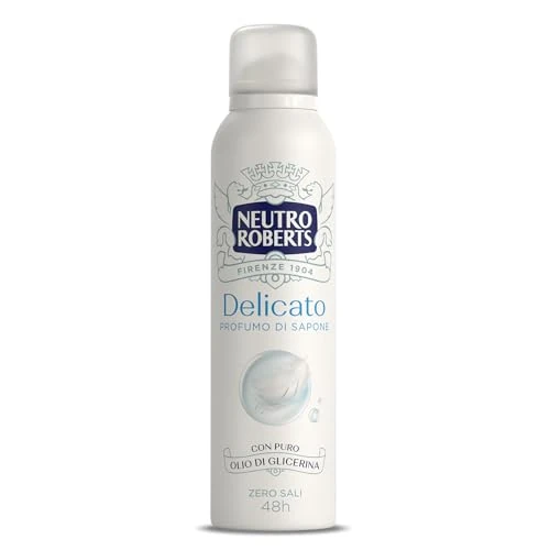 Oferta ograniczona: Neutro Roberts, Dezodorant Spray Delikatny Extra Ochrona, Zero Sole Aluminium, Zero plam, Perfumy mydła, Z czystego oleju glicerynowego, testowane dermatologicznie, 150 ml, 48h z 14.35 PLN na 14.35 PLN (zniżka 0%)