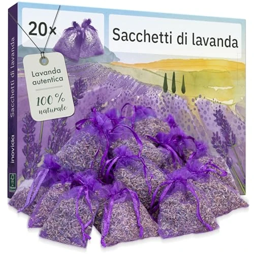 Offerta a tempo: Sacchetti Profumati Lavanda: 20x Lavanda Vera Essiccata – Protezione Antitarme per gli Armadi – Sacchetti Profumatori per Armadio e Guardaroba – Profumatori Armadio – Profumo per Armadio – inovida - 44% da 16.99 € a 9.49 €