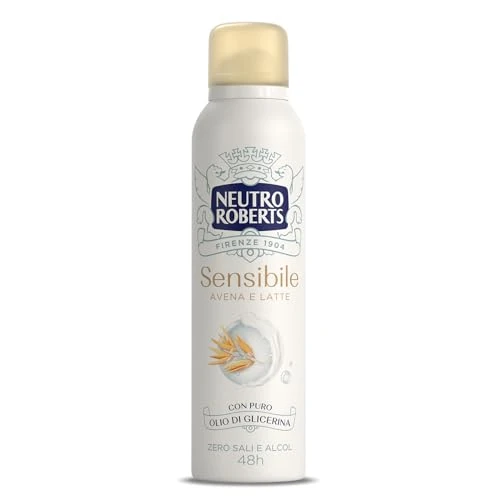 Offre limitee: Neutro Roberts, Déodorant en spray pour peaux sensibles à l'avoine et au lait apaisants - Sans sels d'aluminium - Sans alcool - Contient de l'huile de glycérine pure - Peaux sensibles - Testé de 3.38 EUR a 3.38 EUR (economie 0%)