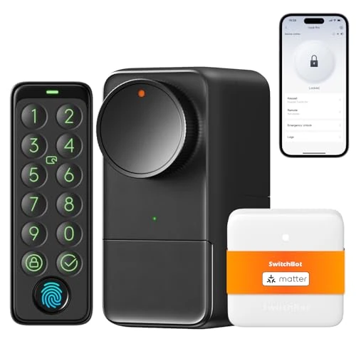 Offre limitée : SwitchBot Lock Pro WiFi avec Clavier Tactile, Serrure Électronique Bluetooth, Étanchéité IP65, S'adapte à Votre Cylindre Existant, Compatible avec Matter, Alexa et Google de 239.99 € à 239.99 € (0.00% de remise)