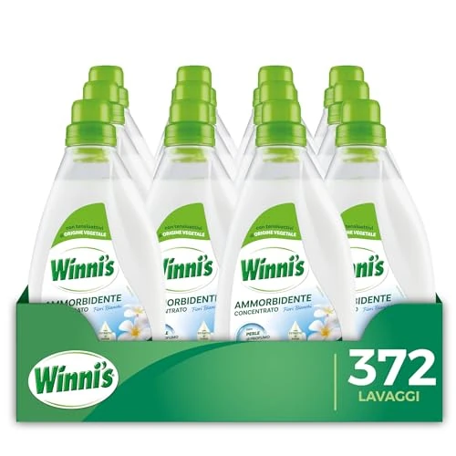 Offerta a tempo: Winni's Ammorbidente Lavatrice, Fiori Bianchi, 372 Lavaggi, 775 ml x 12 - 29% da 32.99 € a 23.40 €