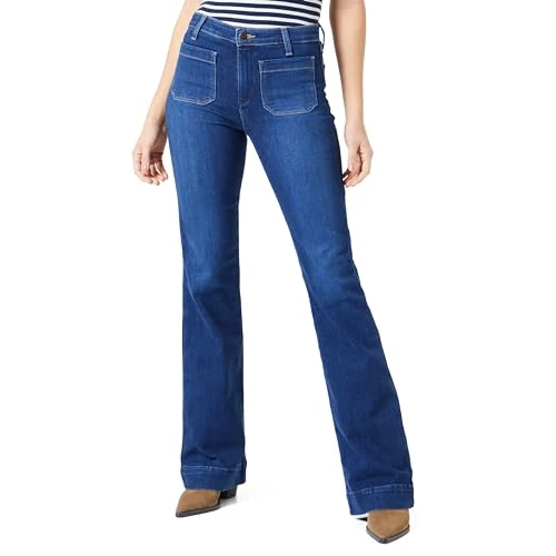Offerta a tempo: WRANGLER - Jeans Donna - Vestibilità Svasata - Wash Scuro - 68% da 89.95 € a 28.87 €