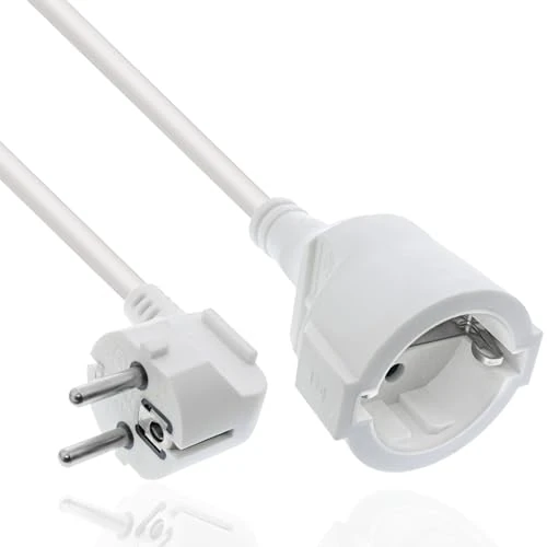 Oferta limitowana: InLine® Przedłużacz prądu wtyczka z zestykiem ochronnym kątowa/gniazdo, biały, 1 m z 15.26 zł na 15.26 zł (oszczędź 0.00%)