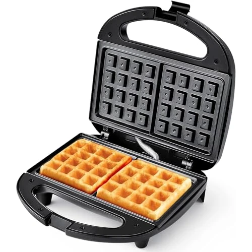 Tijdelijke aanbieding: YASHE Belgische wafel/Brusselse wafels, dubbel wafelijzer, 750 W, anti-aanbaklaag met automatische temperatuur en controlelampjes van 19.99 EUR naar 19.99 EUR (korting 0%)