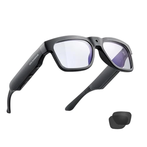 Tijdelijke aanbieding: Oho Bluetooth bril, spraakbesturing en open oor, smartbril voor het opsommen van muziek en straten, UV400 glazen en IP44 waterdicht, Lichtblokkerende bril, zwart-blauw, 64G van 179.99 € naar 179.99 € (0.00% korting)