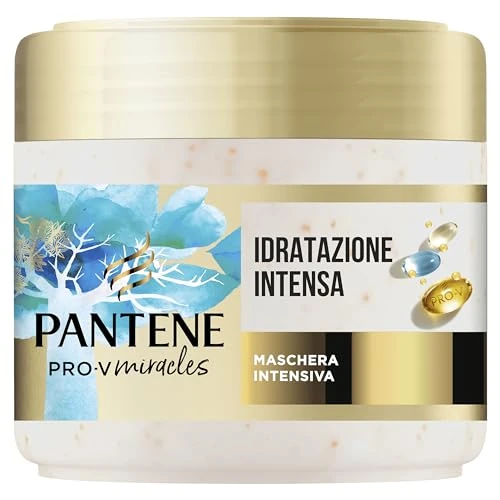 Offerta a tempo: Pantene Idratati & Lucenti Maschera per Capelli Intensiva con Biotina 300ml. Pro-V Miracles Trattamento Idratante per Capelli Secchi. Capelli Più Morbidi Con 1 Solo Utilizzo. Adatto per Uso Quotidiano - 42% da 7.21 € a 4.19 €