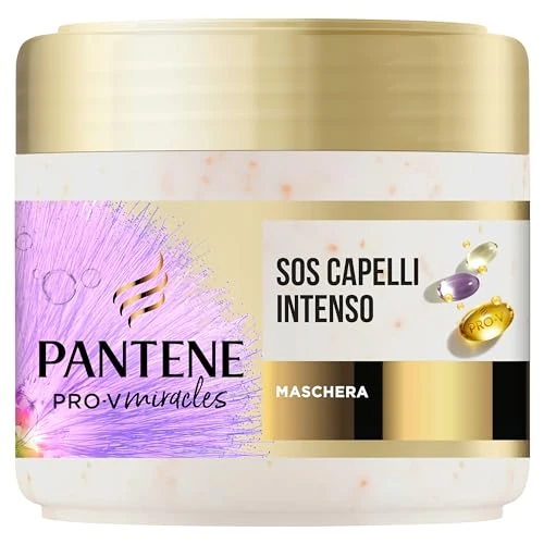Pantene Miękka i jedwabista maska do włosów intensywnych SOS z biotyną i regenerującą keratyną 300 ml. Pomaga naprawić suche, uszkodzone, przetworzone lub mieszane włosy, wzbogacone o 5000 kulek Pro-V