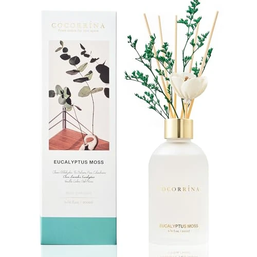 Offerta a tempo: Cocorrína Diffusore Profumo Ambiente - Eucalipto Muschio Set di diffusori di canne da fiori da 200 ml con 11 bastoncini - Fragranza per la casa, camera da letto, bagno, scaffale - 50% da 19.99 € a 9.99 €
