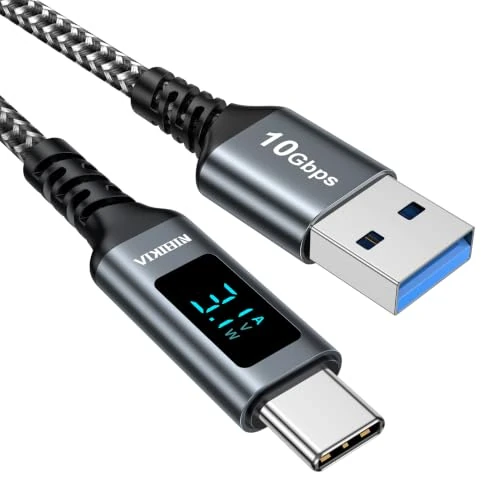 Offerta a tempo: Cavo USB Type-C,1M USB 3.0 10Gbps Cavo USBC Ricarica Rapida 3A QC 3.0 Cable with LED Display, Cavo USB Tipo C per iPhone 17 16 15,Samsung Galaxy S24 S23 S22 S21, Note 9 Pixel 7,OnePlus,Realme - 43% da 14.99 € a 8.54 €