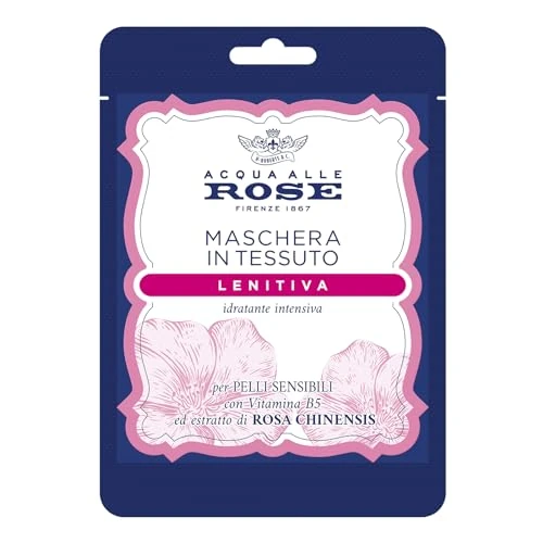 Acqua alle Rose Mascarilla hidratante intensiva sensitive, excelente para pieles sensibles, ingredientes naturales, con extracto de rosa, hidratante, nutritiva e iluminante, 25 ml