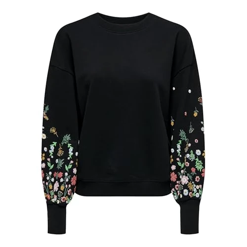 Limited-time offer: Onlbrooke L/S O-Neck Flower SWT, Black/Print:Sleeve Flower, XS from 26.00 £ to 20.80 £ (save 20%)