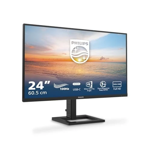 Offre limitée : PHILIPS 24E1N1300AE - Moniteur FHD 234 Pouces, 100 Hz, IPS, 1ms, Alimentation USB-C, Hauteur réglable, Haut-parleurs, Mode LowBlue (1920 x 1080, 250 CD/m², HDMI 1.4 / USB-C) Noir de 179.00 € à 131.16 € (27% de remise)